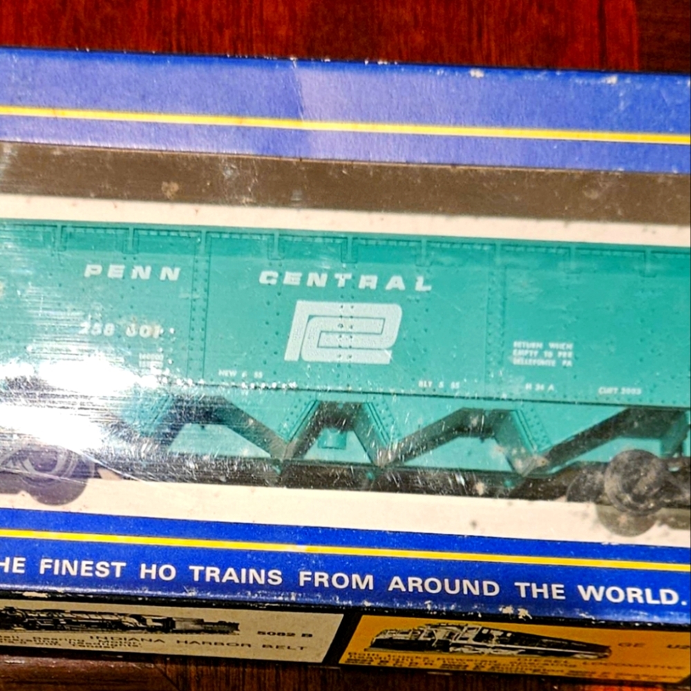 Vintage Train 1960-1970 Penn Central Hooper  Car. HO Scale. Made in Austria.